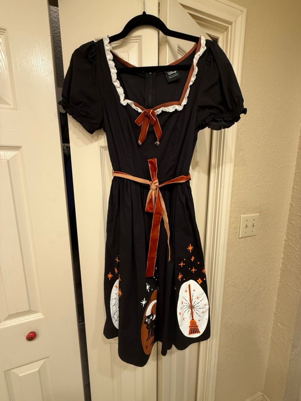 Hocus Pocus Dress with Orange Velvet Accents